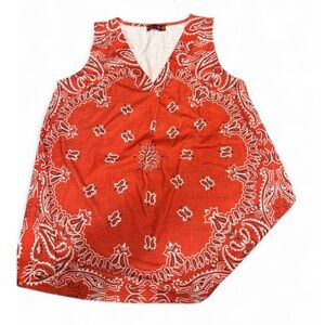 Red Bandana Print Sleeveless Top